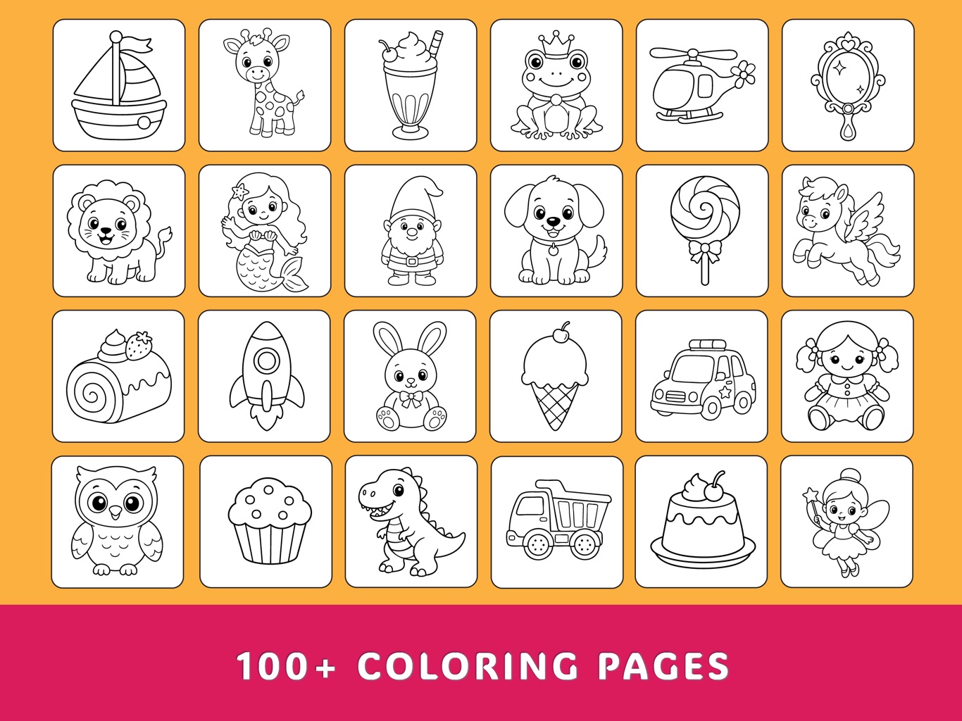 Over 100 coloring pages
